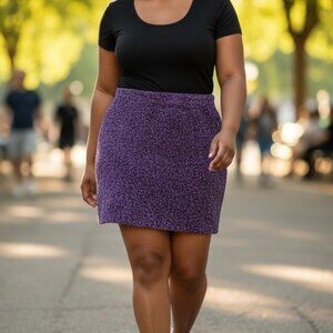 Newport News Purple A-line Skirt Women’s Sz XL Polyester Knit Fabric pull on